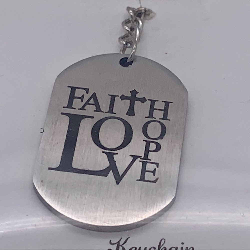 Inspirational Edifying Religious Keychain Faith Love Hope | Silver Toned | NEW!!